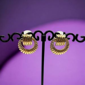 Large Gold-Tone Door Knocker Earrings!
